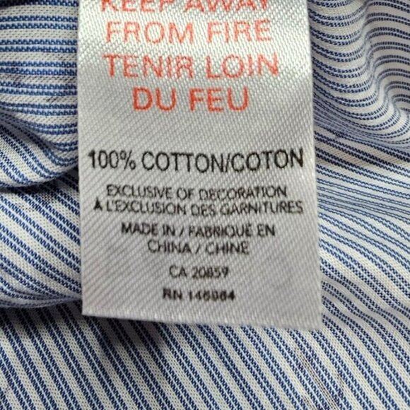 Hatley Womens L Cotton Pinstriped Anchor Button Up Shirt Dress with Pockets - Picture 6 of 8